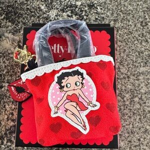 Whatever! Makes You Happy Betty Boop Mini Tote Bag Keychain